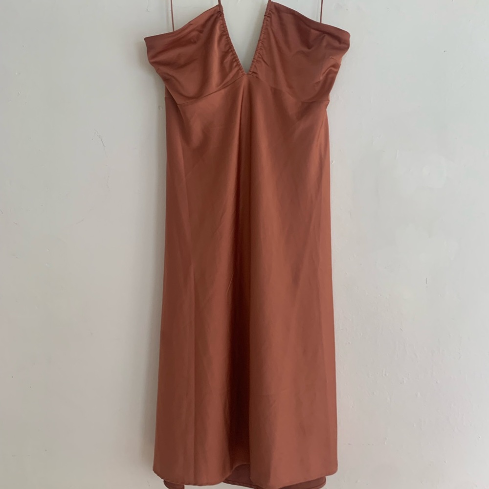 Rust colored halter dress
